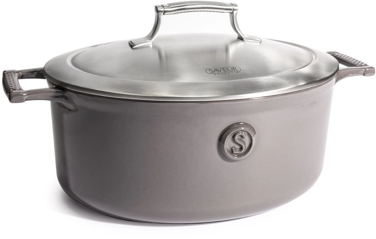 Saveur Selects Braadpan Ovaal Voyage - Rabbit Grey - ø 30 Cm / 5.6 Liter - Geëmailleerde Anti-aanbaklaag 3 Saveur Selects Braadpan Ovaal Voyage - Rabbit Grey - ø 30 Cm / 5.6 Liter - Geëmailleerde Anti-aanbaklaag