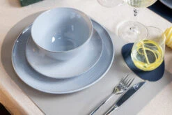 Jay Hill Onderzetters - Vegan Leer - Grijs / Blauw - Organic - Dubbelzijdig - 13 X 11 Cm - 6 Stuks -Keukengerei Korting Winkel 10 Jay hill servies stripes 03 2