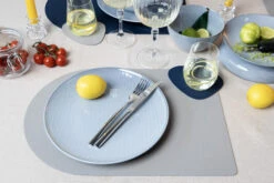 Jay Hill Placemats - Vegan Leer - Grijs / Blauw - Bread - Dubbelzijdig - 44 X 30 Cm - 6 Stuks -Keukengerei Korting Winkel 11 Jay hill servies stripes 02