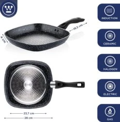 Westinghouse Pannenset Black Marble (Grillpan 28 Cm + Wokpan ø 30 Cm) - Inductie En Alle Andere Warmtebronnen -Keukengerei Korting Winkel 1176x1200