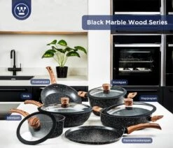 Westinghouse Pannenset Marble Wood (Wokpan ø 30 Cm + Braadpan + Hapjespan ø 28 Cm) - Inductie En Alle Andere Warmtebronnen 15 Westinghouse Pannenset Marble Wood (Wokpan ø 30 Cm + Braadpan + Hapjespan ø 28 Cm) - Inductie En Alle Andere Warmtebronnen -Keukengerei Korting Winkel 1200x1032