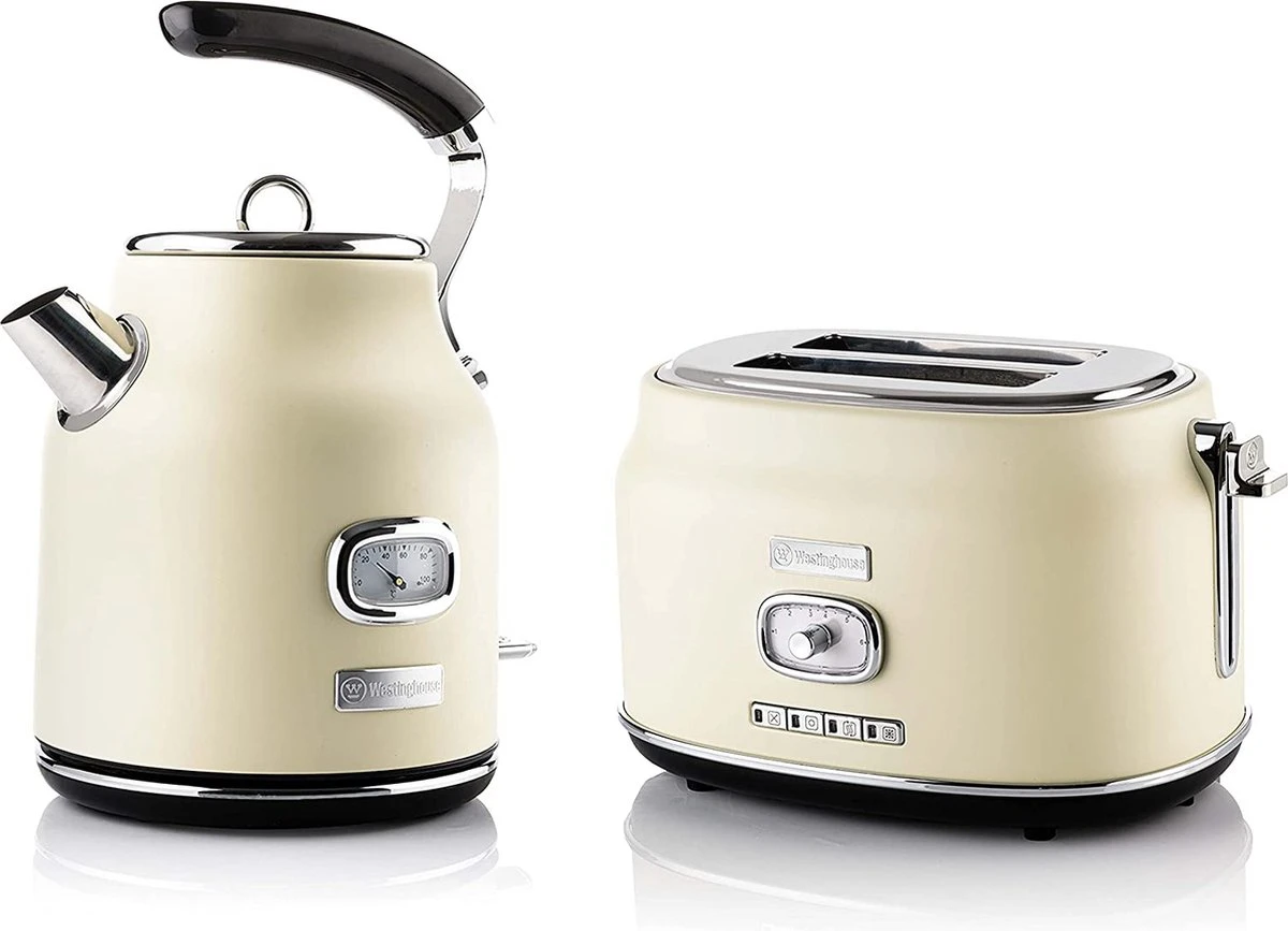 Westinghouse Retro Waterkoker + Broodrooster 2 Sleuven - Wit 3 Westinghouse Retro Waterkoker + Broodrooster 2 Sleuven - Wit