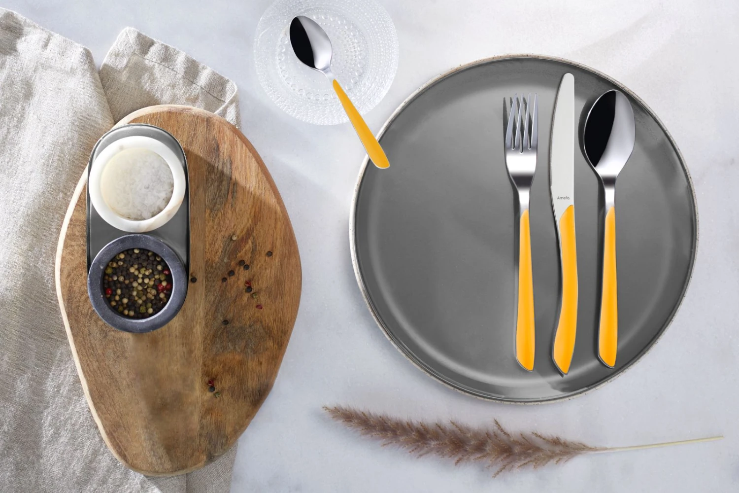 Amefa Bestekset Eclat - Mustard Yellow Matt - 24-delig / 6 Personen 4 Amefa Bestekset Eclat - Mustard Yellow Matt - 24-delig / 6 Personen - Afbeelding 2