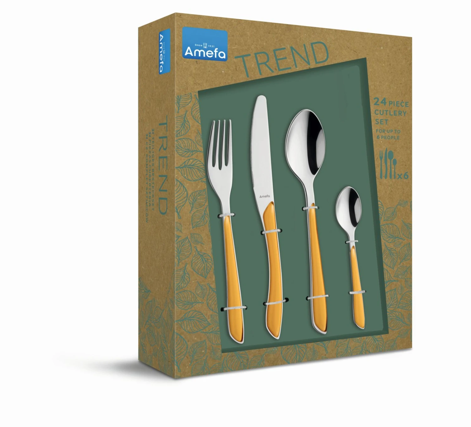 Amefa Bestekset Eclat - Mustard Yellow Matt - 24-delig / 6 Personen 5 Amefa Bestekset Eclat - Mustard Yellow Matt - 24-delig / 6 Personen - Afbeelding 3