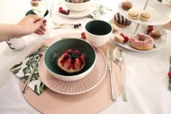 Jay Hill Placemats - Vegan Leer - Grijs / Roze - Dubbelzijdig - ø 38 Cm - 6 Stuks -Keukengerei Korting Winkel 27 3