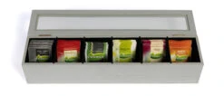 Sakura Tea Theedoos - Wit - 6-vaks - Met Fluweel - 43 X 9 Cm -Keukengerei Korting Winkel 3 6 vaks lang 9