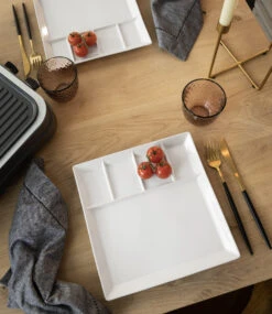 Fonduebord / Gourmetbord - 5 Vakken - Wit - 24 X 24 Cm 8 Fonduebord / Gourmetbord - 5 Vakken - Wit - 24 X 24 Cm -Keukengerei Korting Winkel 3 gourmet bord 1