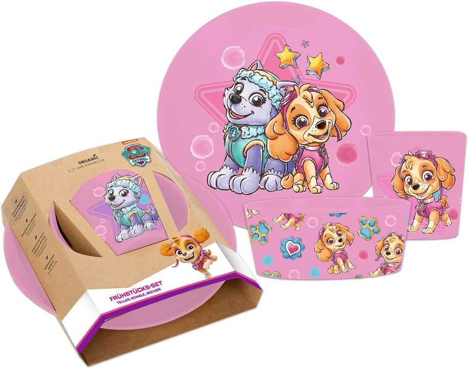 Koziol Kinderservies Connect Paw Patrol Roze 3-Delig 3 Koziol Kinderservies Connect Paw Patrol Roze 3-Delig