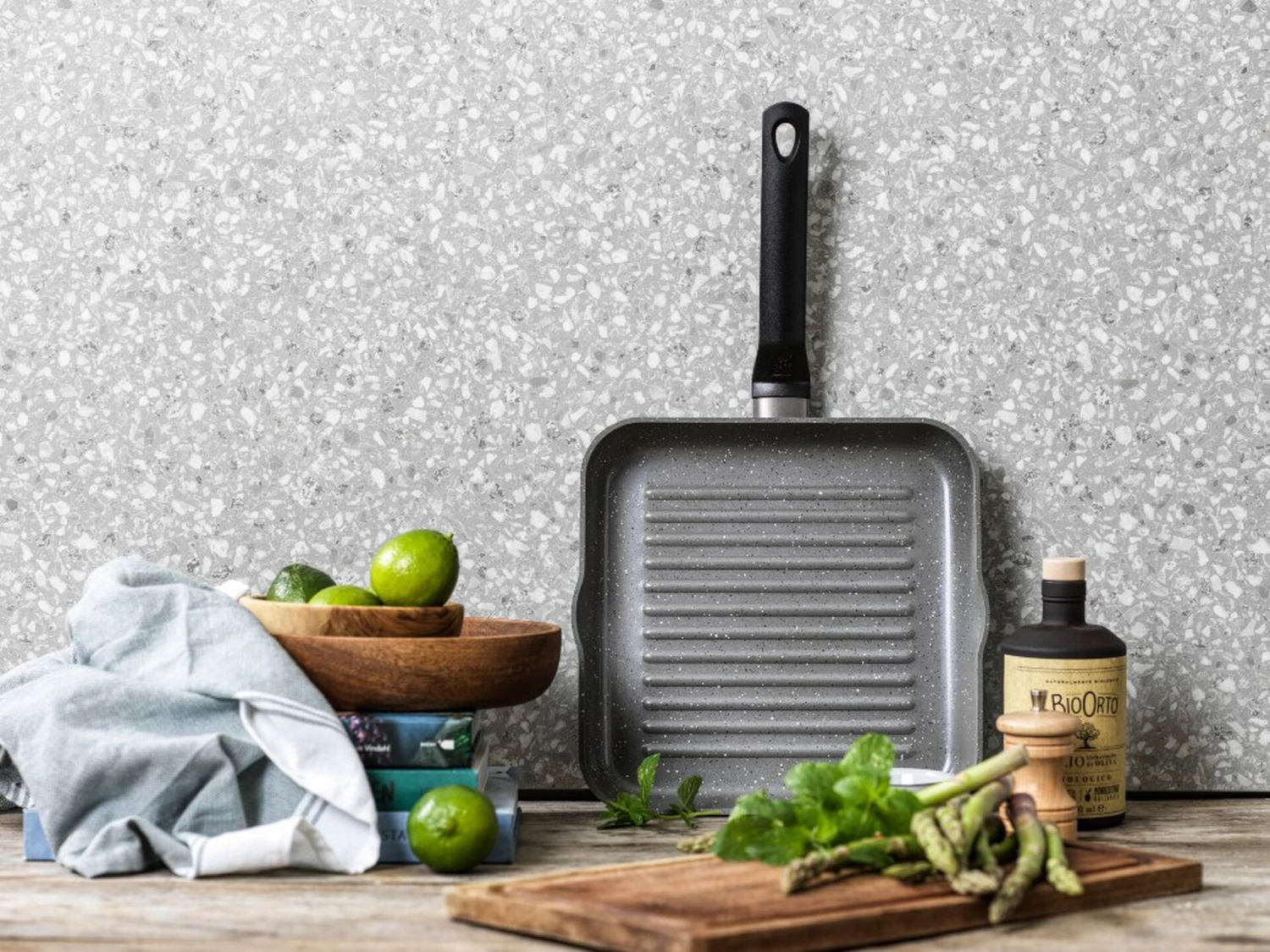 BK Grillpan Granite Aluminium - 26 X 26 Cm - Keramische Anti-aanbaklaag 4 BK Grillpan Granite Aluminium - 26 X 26 Cm - Keramische Anti-aanbaklaag - Afbeelding 2