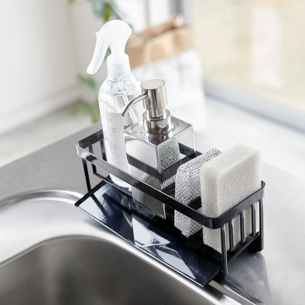 Yamazaki Gootsteenorganiser Tower Zwart 4 Yamazaki Gootsteenorganiser Tower Zwart - Afbeelding 2