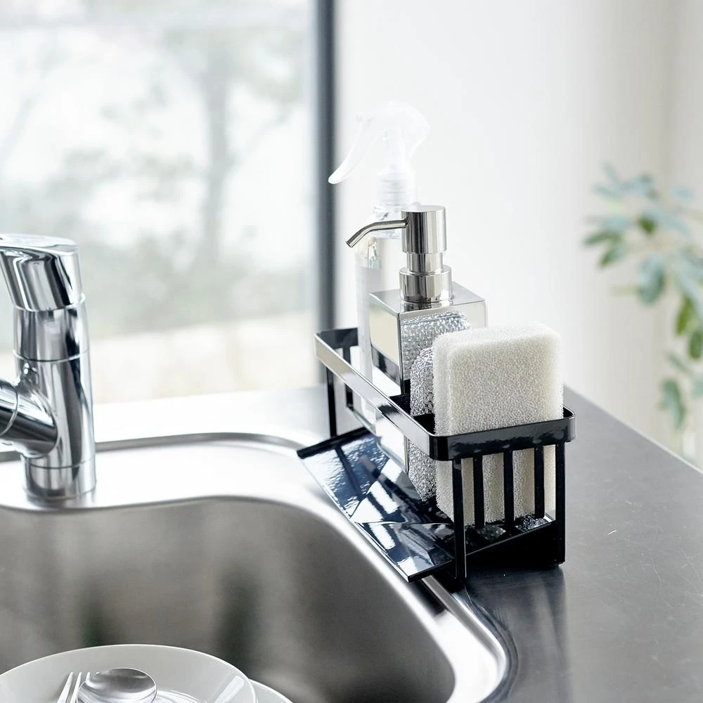 Yamazaki Gootsteenorganiser Tower Zwart 5 Yamazaki Gootsteenorganiser Tower Zwart - Afbeelding 3