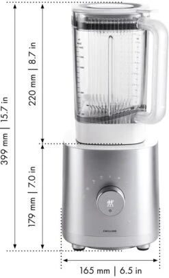 Zwilling Blender Enfinigy - 1.4 Liter - 1200 W - Zilver/Wit -Keukengerei Korting Winkel 53002 000 0 10