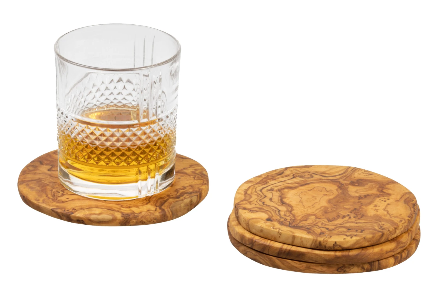 Jay Hill Onderzetters Tunea - Olijfhout - ø 10 Cm - 4 Stuks 3 Jay Hill Onderzetters Tunea - Olijfhout - ø 10 Cm - 4 Stuks