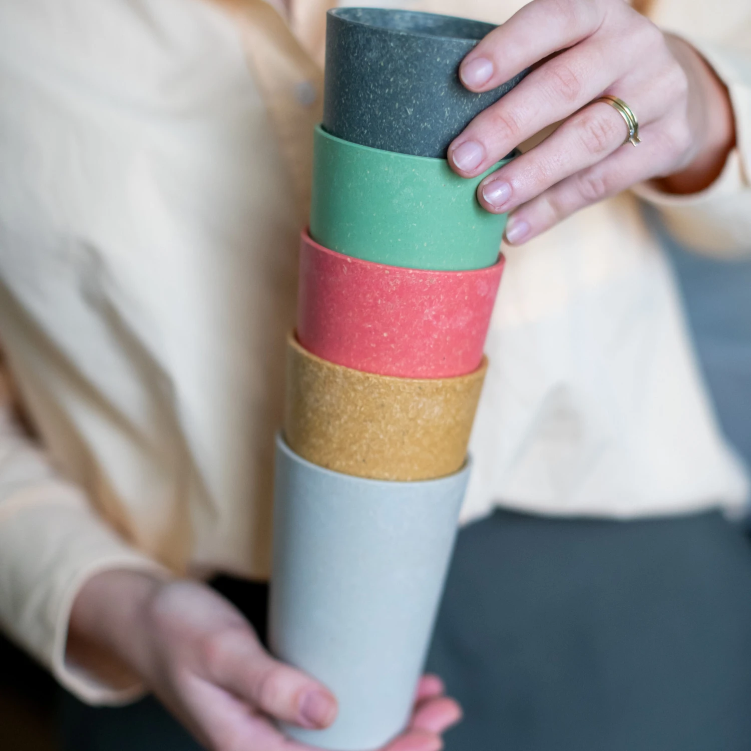 Koziol Bekers Connect Bruin 350 Ml - 2 Stuks 6 Koziol Bekers Connect Bruin 350 Ml - 2 Stuks - Afbeelding 4