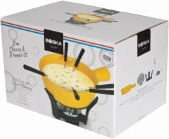 Boska Fondueset Cheesy - 6 Personen - Geel/zwart - 1.3 Liter -Keukengerei Korting Winkel 853512 fondue cheesy 1