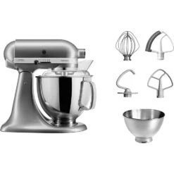 KitchenAid Keukenmachine Artisan - Kantelbare Kop - Contour Zilver - 4.8 Liter - 5KSM175PSECU -Keukengerei Korting Winkel 8597015011105B15D