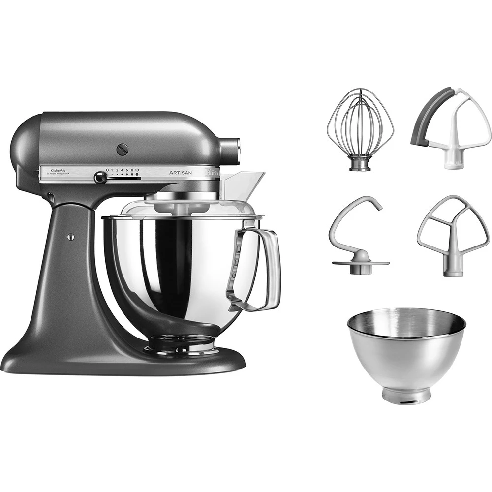 KitchenAid Keukenmachine Artisan - Kantelbare Kop - Tingrijs - 4.8 Liter - 5KSM175PSEMS 4 KitchenAid Keukenmachine Artisan - Kantelbare Kop - Tingrijs - 4.8 Liter - 5KSM175PSEMS - Afbeelding 2