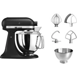 KitchenAid Keukenmachine Artisan - Kantelbare Kop - Vulkaanzwart - 4.8 Liter - 5KSM175PSEBK -Keukengerei Korting Winkel 8597015014605B15D