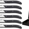 Jay Hill Steakmessen Laguiole - Zwart - 6 Stuks -Keukengerei Korting Winkel 8720364453473