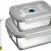 Sareva Vacuum Ovenschalen / Vershoudbakjes - Hittebestendig Glas - 3 Delige Set / 970 Ml + 1.7 Ltr -Keukengerei Korting Winkel 8720364455873 1