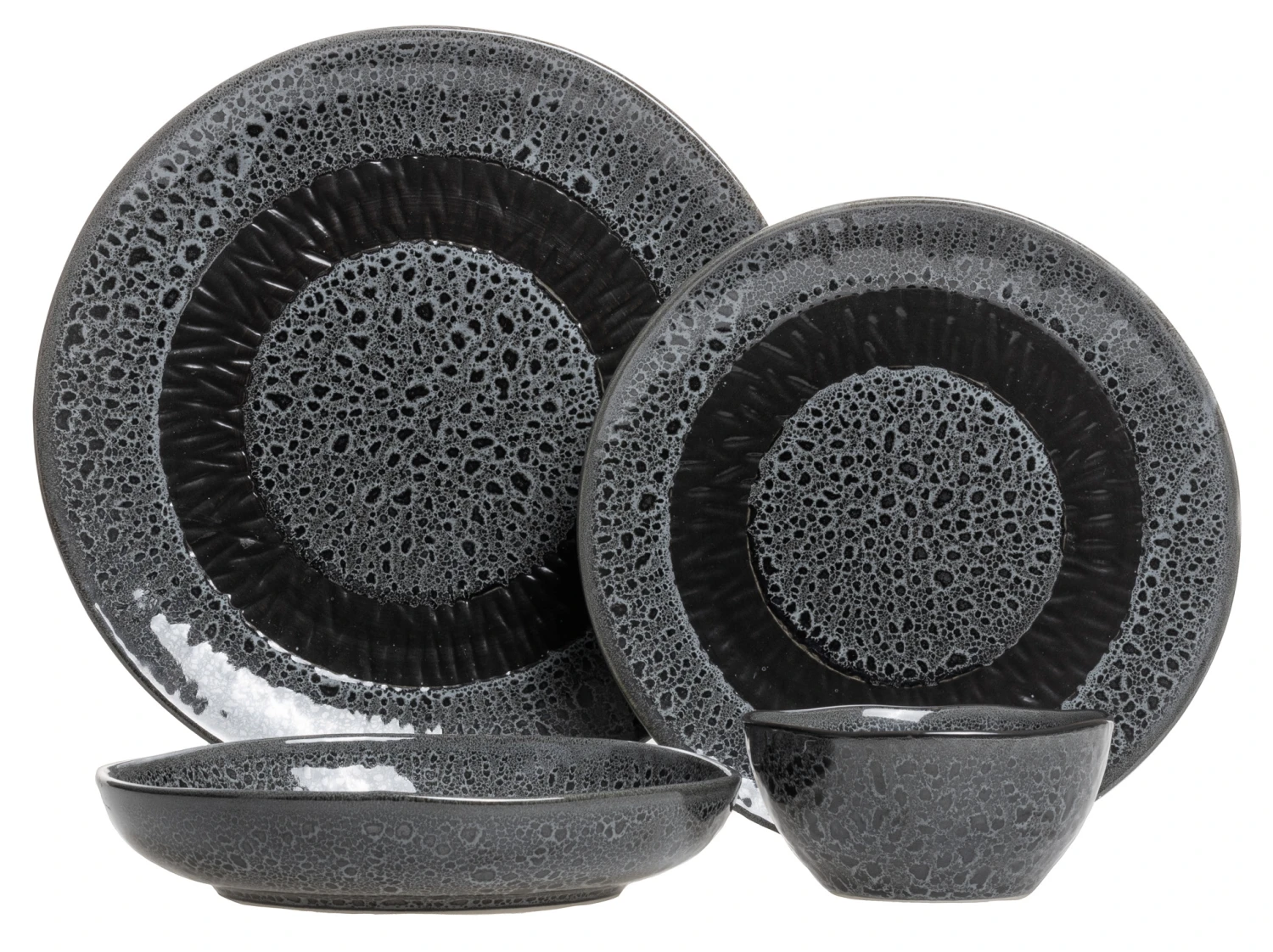 Jay Hill Serviesset Lihou - 4-delig - Grijs/Zwart 3 Jay Hill Serviesset Lihou - 4-delig - Grijs/Zwart