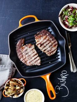Le Creuset Grillpan Signature - Oranjerood - 26 X 26 Cm - Geëmailleerde Anti-aanbaklaag -Keukengerei Korting Winkel 9200000092682697 1