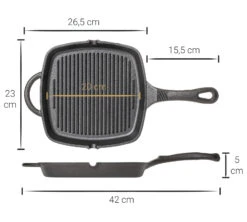 Blackwell Grillpan - Gietijzer - 23 X 23 Cm - Zonder Anti-aanbaklaag -Keukengerei Korting Winkel Asset 34@2x 80