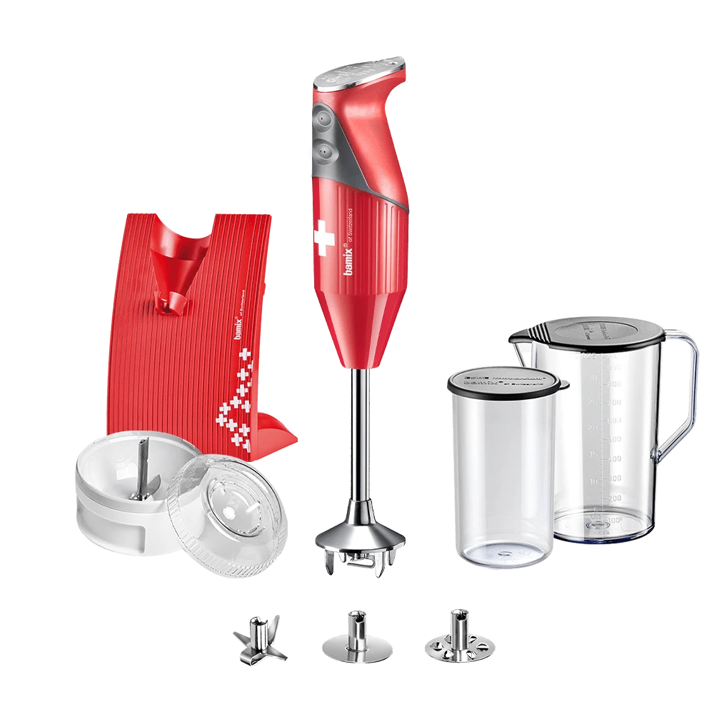 Bamix Staafmixer Set SwissLine - 200 W - Rood 3 Bamix Staafmixer Set SwissLine - 200 W - Rood
