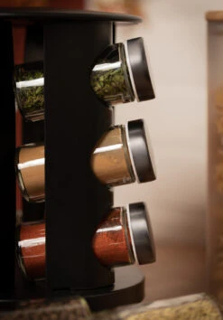 Blackwell Kruidenrek / Kruidencarrousel - Inclusief 12 Kruidenpotjes - Zwart -Keukengerei Korting Winkel COOK4394