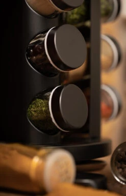 Blackwell Kruidenrek / Kruidencarrousel - Inclusief 12 Kruidenpotjes - Zwart -Keukengerei Korting Winkel COOK4402