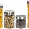 Sareva Voorraadpotten - Glas / RVS Deksel - 4 Delige Set 2 Sareva Voorraadpotten - Glas / RVS Deksel - 4 Delige Set -Keukengerei Korting Winkel Cookinglife Voorraadpotten 4 Delig
