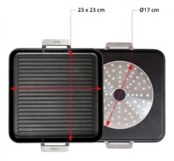 Valira Grillpan Aire Met Handgrepen - 23 X 23 Cm - Standaard Anti-aanbaklaag -Keukengerei Korting Winkel GrillpanMetHandvaten23x23cm.jpg2