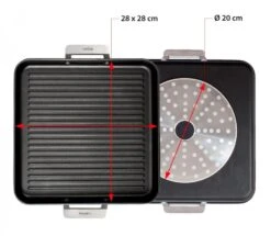 Valira Grillpan Aire Met Handgrepen - 28 X 28 Cm - Standaard Anti-aanbaklaag -Keukengerei Korting Winkel GrillpanMetHandvaten28x28cm2