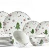 Studio Tavola Kerstservies - Porselein - Rood - 18-delig / 6 Personen -Keukengerei Korting Winkel HIT Kerstservies Rood 01 1