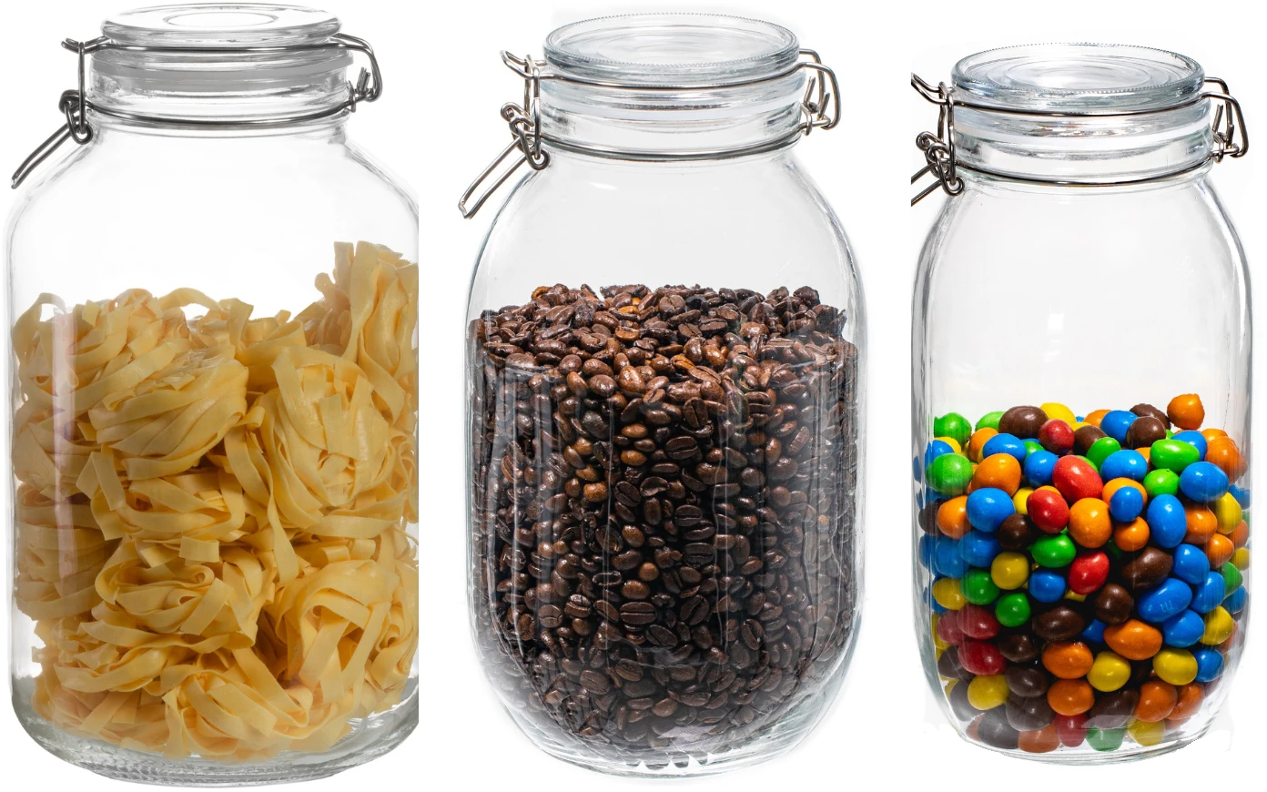 Sareva Weckpotten - 2 , 3 En 4 Liter - Glas - 3-delige Set 3 Sareva Weckpotten - 2 , 3 En 4 Liter - Glas - 3-delige Set