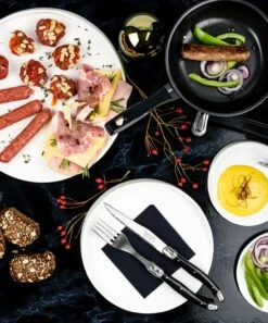 Laguiole Style De Vie Steakmessen Premium Line Zwart 6 Stuks 12 Laguiole Style De Vie Steakmessen Premium Line Zwart 6 Stuks -Keukengerei Korting Winkel Laguiole Premium Line steakmessen 18 mm sf Gr 10