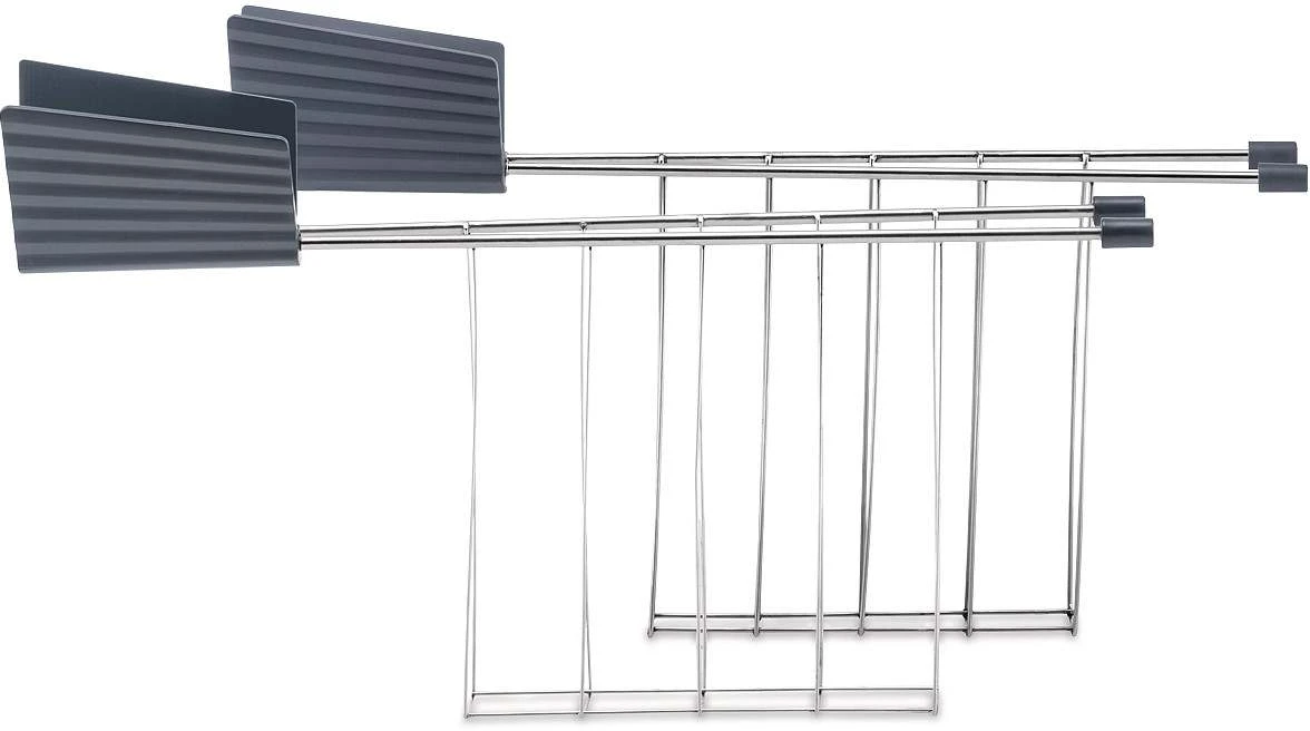 Alessi Tostiklemmen Voor Broodrooster Plissé - Grijs - Michele De Lucchi - MDL08RA G 3 Alessi Tostiklemmen Voor Broodrooster Plissé - Grijs - Michele De Lucchi - MDL08RA G