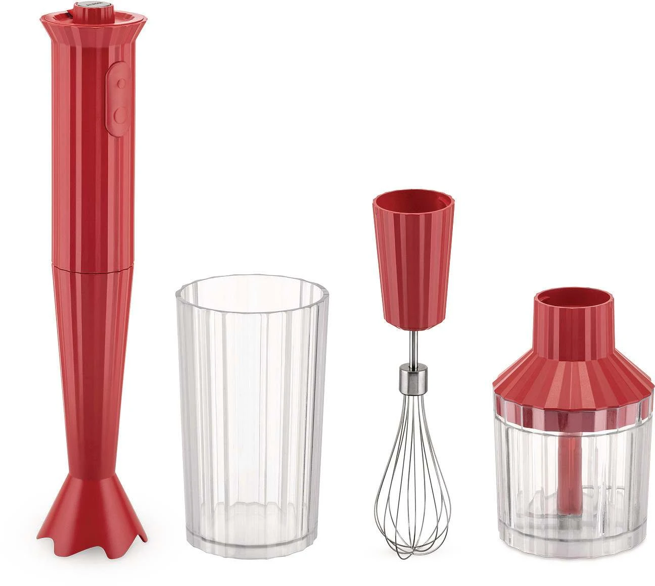 Alessi Staafmixer Set Plissé - Rood - Michele De Lucchi - MDL10S R 2 Alessi Staafmixer Set Plissé - Rood - Michele De Lucchi - MDL10S R