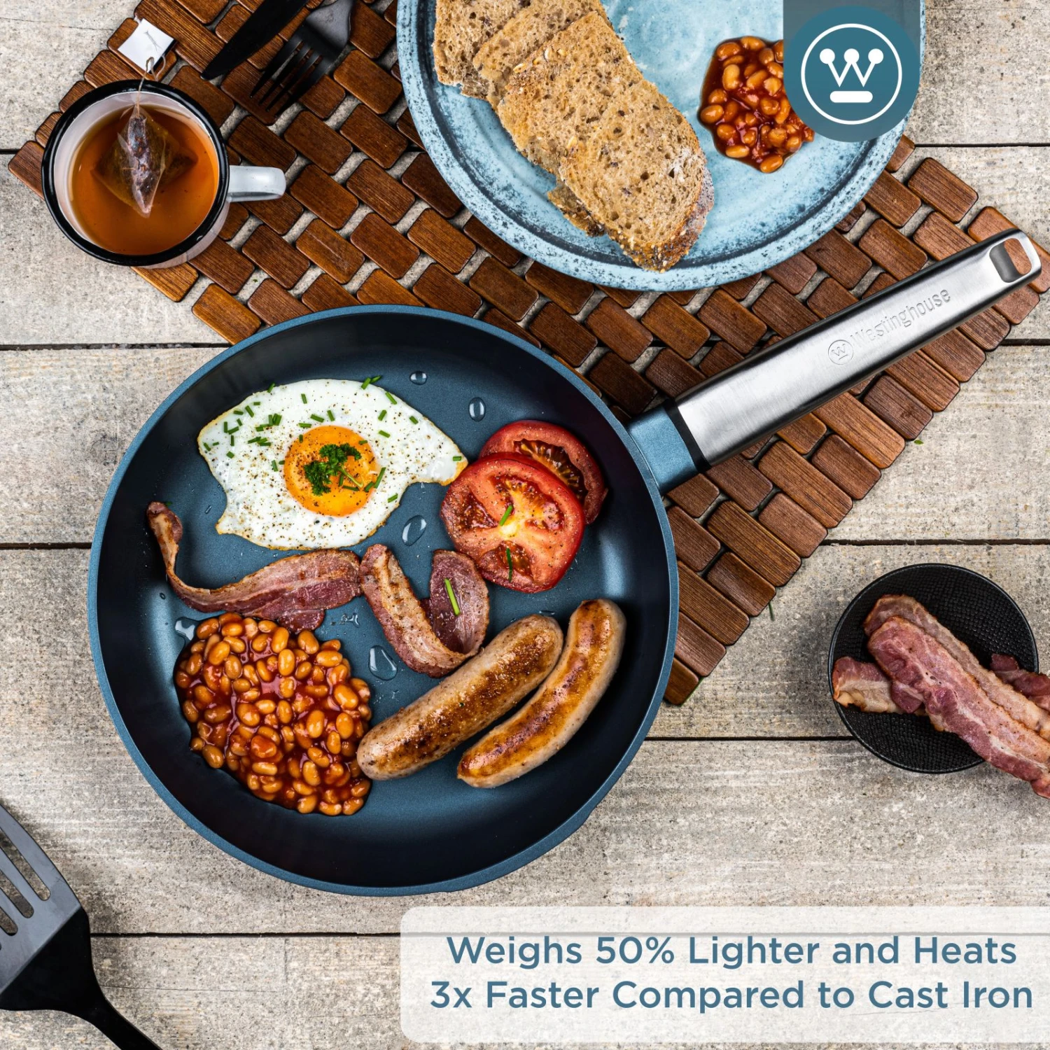 Westinghouse Koekenpan Performance - Bravery Blue - ø 24 Cm - Standaard Anti-aanbaklaag 7 Westinghouse Koekenpan Performance - Bravery Blue - ø 24 Cm - Standaard Anti-aanbaklaag - Afbeelding 5