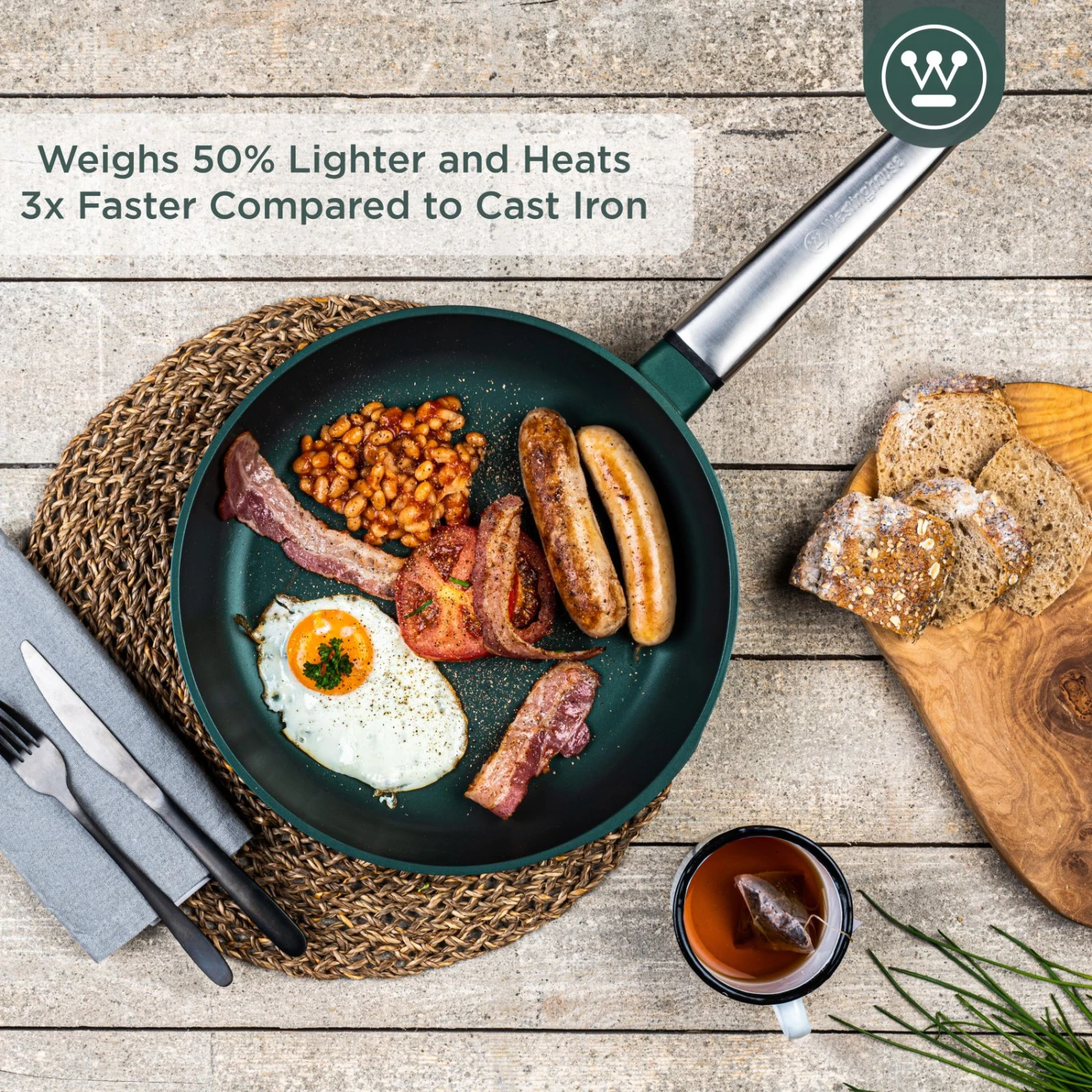 Westinghouse Koekenpan Performance - Gracious Green - ø 28 Cm - Standaard Anti-aanbaklaag 8 Westinghouse Koekenpan Performance - Gracious Green - ø 28 Cm - Standaard Anti-aanbaklaag - Afbeelding 6