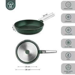 Westinghouse Koekenpan Performance - Gracious Green - ø 28 Cm - Standaard Anti-aanbaklaag 17 Westinghouse Koekenpan Performance - Gracious Green - ø 28 Cm - Standaard Anti-aanbaklaag -Keukengerei Korting Winkel WCFP0095028SG 3