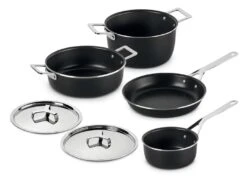 Alessi Pannenset Pots&Pans - AJM100S6 A - Zwart - 4 Delige Set - Door Jasper Morrison -Keukengerei Korting Winkel alessi pannenset pots pans zwart