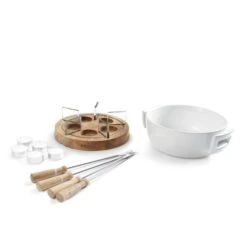 Boska Fondueset Twinkle - 4 Personen - Wit/bruin -Keukengerei Korting Winkel boska candle light fondue twinkle 6
