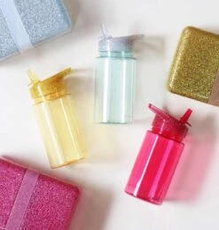 A Little Lovely Company Drinkfles / Waterfles - Glitter Zilver -Keukengerei Korting Winkel dbglsi31 lr 4 drink bottle glitter silver