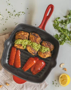 Blackwell Grillpan - Gietijzer - Rood - 27 X 27 Cm - Zonder Anti-aanbaklaag -Keukengerei Korting Winkel item 23