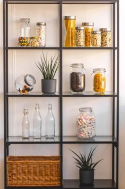 Sareva Voorraadpot - Glas / RVS Deksel - ø 11.5 Cm / 1.25 Liter -Keukengerei Korting Winkel opbergglas stellingkast 5