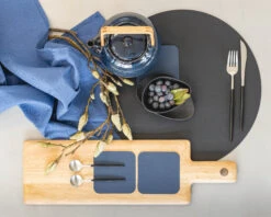 Jay Hill Onderzetters - Vegan Leer - Grijs / Blauw - Dubbelzijdig - 10 X 10 Cm - 6 Stuks -Keukengerei Korting Winkel placemat 7 2