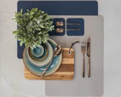Jay Hill Placemats - Vegan Leer - Grijs / Blauw - Dubbelzijdig - 46 X 33 Cm - 6 Stuks -Keukengerei Korting Winkel placemat 9 1