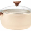 Sambonet Braadpan Rock 'n' Rose - Creme - ø 24 Cm / 4.5 Liter - Standaard Anti-aanbaklaag -Keukengerei Korting Winkel sambonet braadpan rock n rose roze