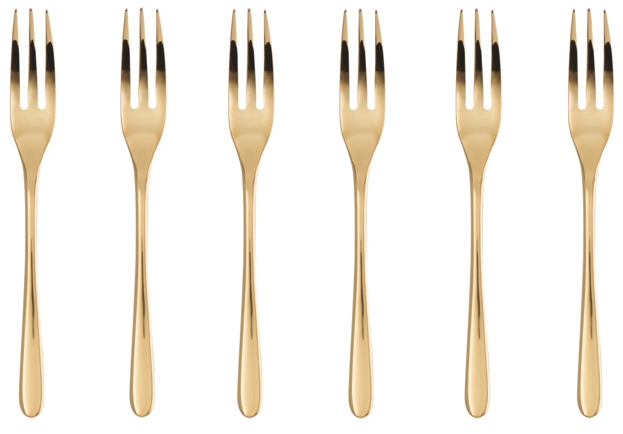 Sambonet Gebaksvorkjes Taste Goud 6 Stuks 2 Sambonet Gebaksvorkjes Taste Goud 6 Stuks